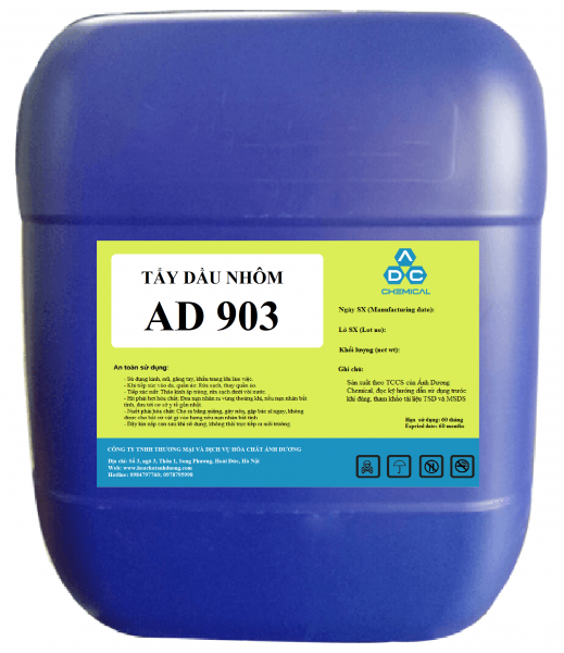 Tẩy dầu axit nhôm AD 903, sau đó cromat nhôm để sơn tĩnh điện